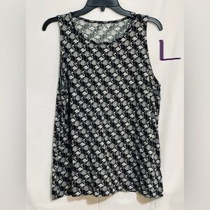 LADIES BLACK, GREY & WHITE SLEEVELESS TOP